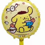 18" Round Yellow Pompom Purin Foil Balloon
