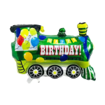 Kids Birthday Party Green Train Foil Balloon