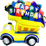 Happy Birthday Dump Truck Foil Balloon
