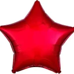 18" Red Star Shape Metallic Foil Balloon