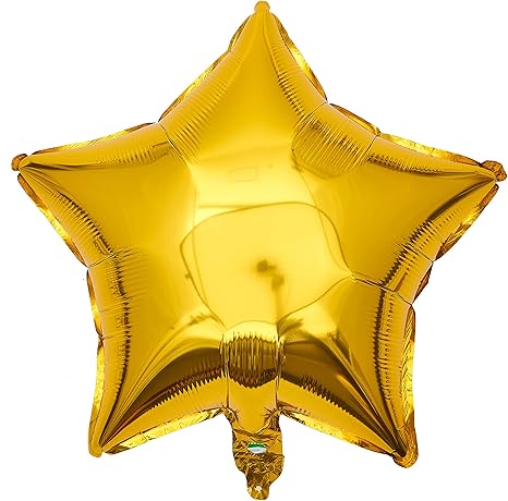 81dumXSMYPL._AC_SX466_.jpg 18" Golden Star Shape Metallic Foil Balloon - Image 1