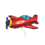 Red Airplane Metallic Foil Balloons