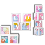 Transparent Balloon Box LOVE BABY ONE