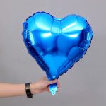 18" Shine Blue Crescent Heart Foil Balloon