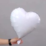 18" White Heart Shape Metallic Foil Balloon