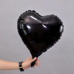 18" Black Heart Shape Metallic Foil Balloon