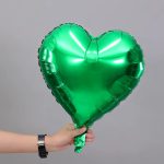 18" Green Heart Shape Metallic Foil Balloon