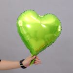 18" Light Green Heart Shape Metallic Foil Balloon