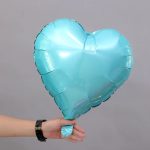 18" Sky Blue Crescent Heart Foil Balloon