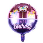 18" Round Carousel Themed Foil "Happy Birthday" Balloon