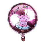 18" Round Cake Design "Happy Birthday" Foil Balloon