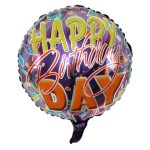 18" Round Happy Birthday Foil Balloon Multicolor