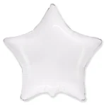 18" White Star Shape Metallic Foil Balloon