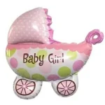 Pink Baby Girl Stroller Balloon 72*78cm