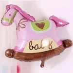 Pink Baby Horse Foil Balloon 71*73cm
